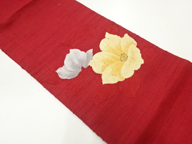 JAPANESE NAGOYA OBI / TSUMUGI / WOVEN BRANCH FLOWER